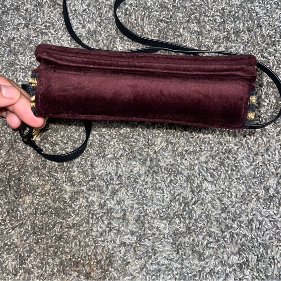 Vera Bradley All In One Burgundy Maroon Quilted Velvet Cross Body Bag - Picture 3 of 12